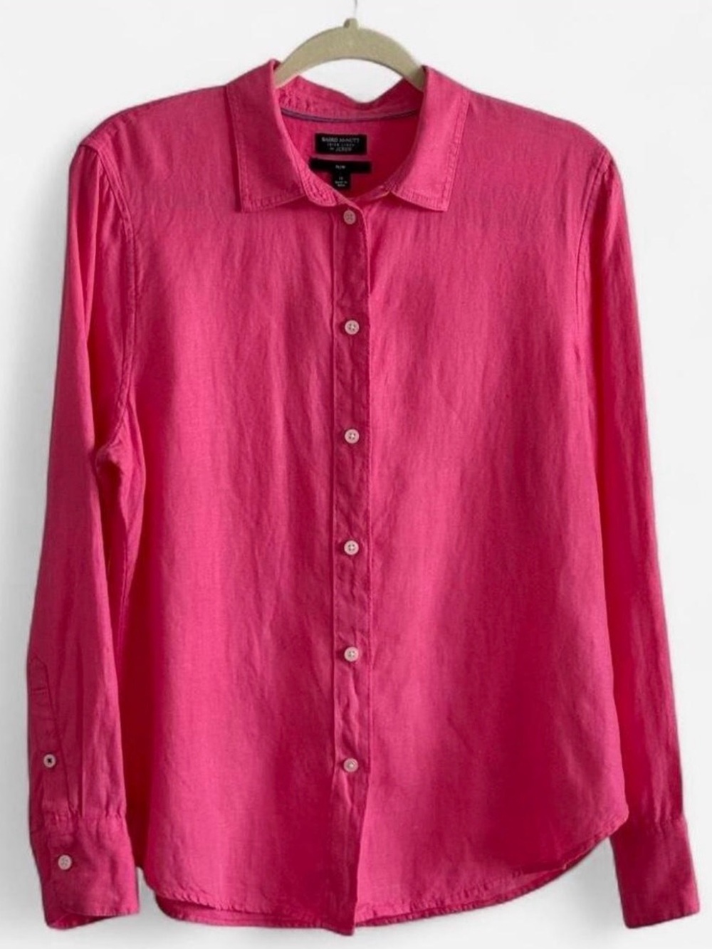 JCREW Baird McNutt Pink Irish Linen Slim Fit Button up Shirt for women 10 slim
